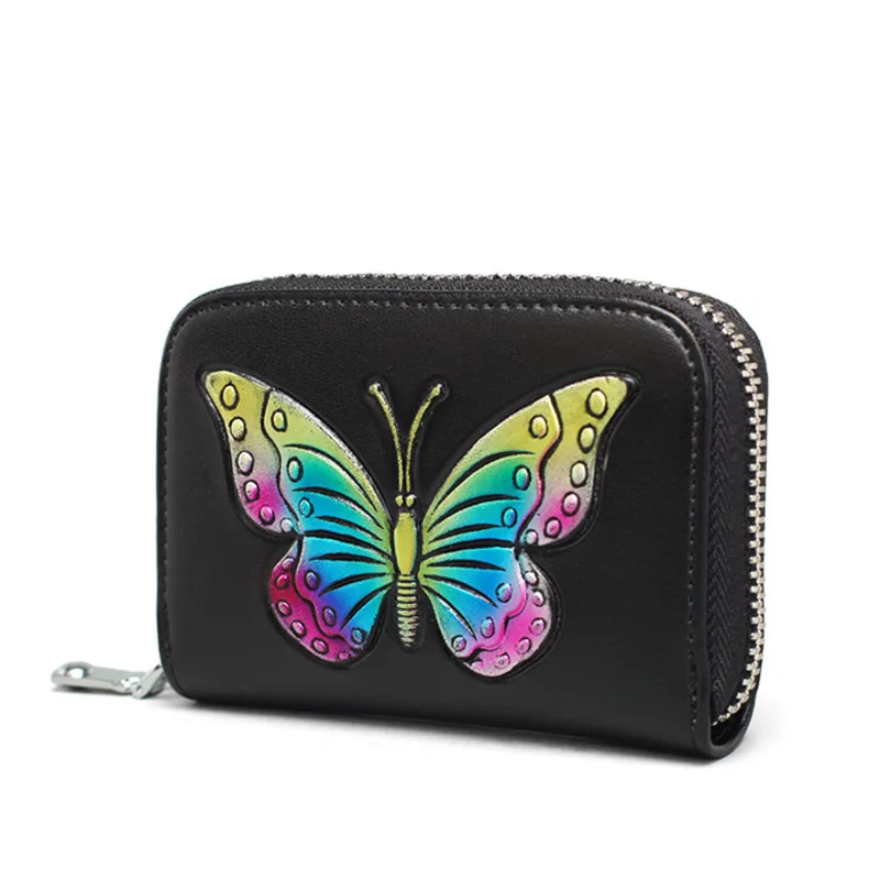 Модный мини-кошелек из натуральной кожи Женский держатель для визиток кошелек