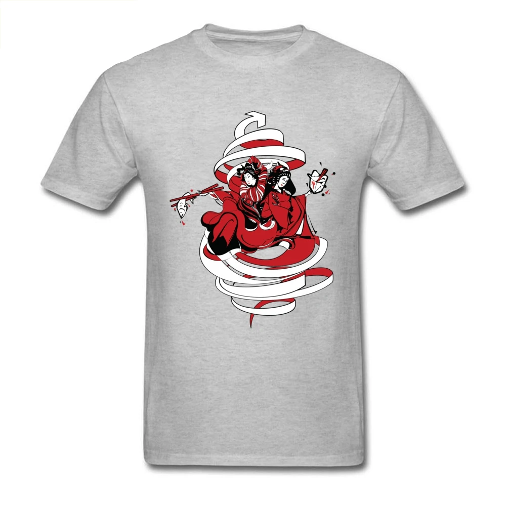 

New Arrival T Shirt For Men Grey Tshirt Japanese Samurai Print Tops Japan Style Summer Clothes Holiday Cotton Tees XXXL T-shirt
