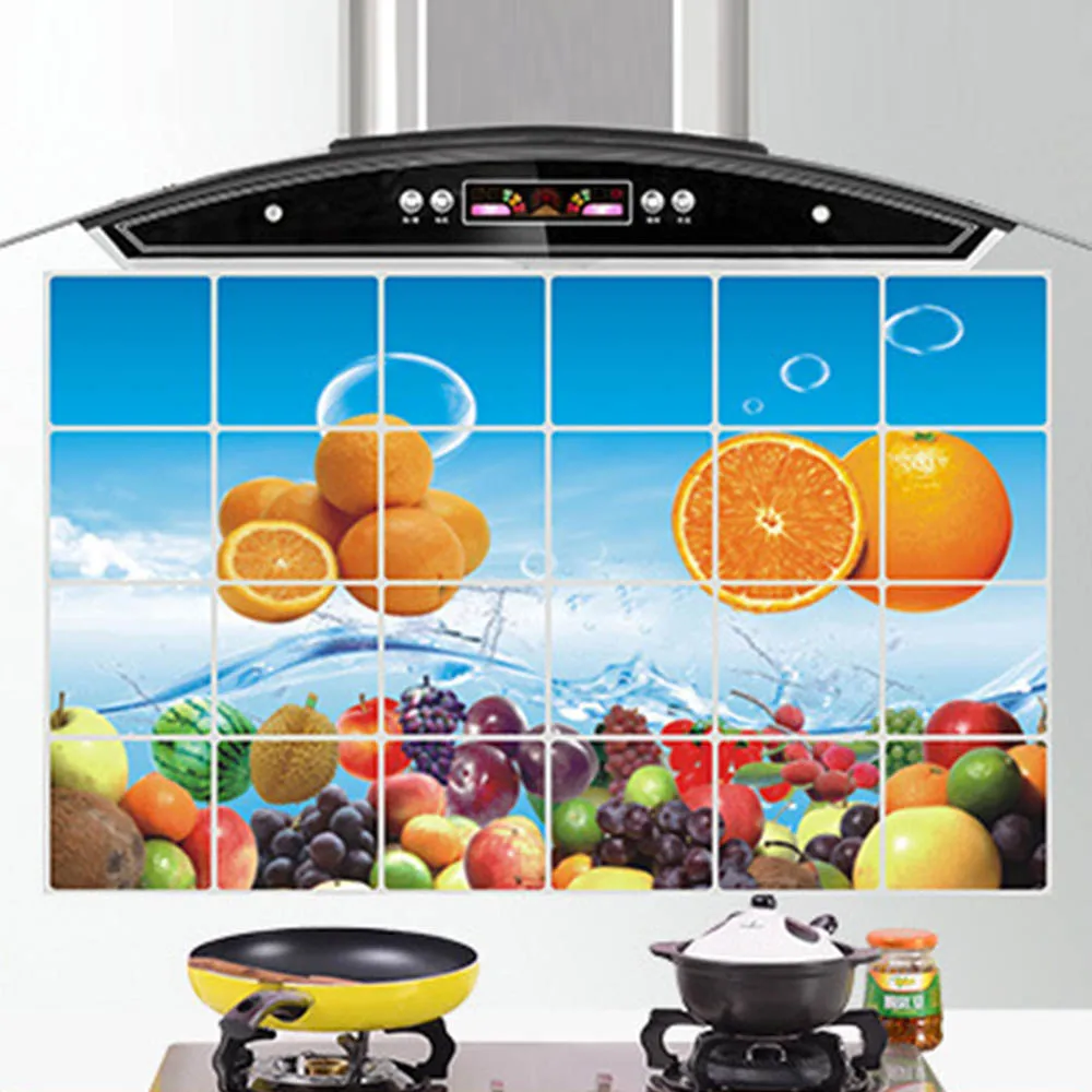 60*90 см наклейка из алюминиевой фольги для кухни водостойкая анти масляная