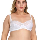 Бюстгальтер женский кружевной на косточках, прозрачный пикантный Бралетт с цветочной вышивкой, размера плюс A B C D E F G 75 80 85 90 95 100 105