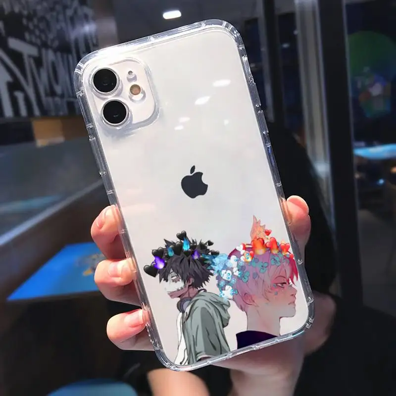 

my hero academia Phone Case Transparent for iPhone 11 12 mini pro XS MAX 8 7 6 6S Plus X 5S SE 2020 XR