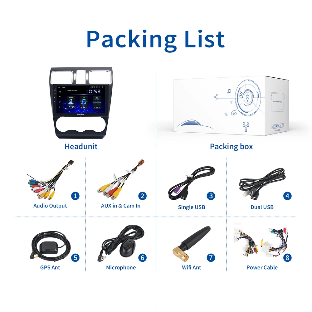 

9" HD IPS Screen Car Radio Android 10.0 for Subaru Forester WRX Levorg GPS Bluetooth HDMI Output Multimedia 1280*720 IPS Screen