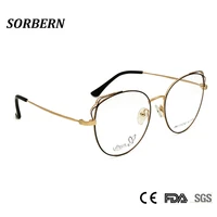 sorbern trendy cat eye glasses metal butterfly optical frames clear lens round nerd eyeglasses prescription eyewear new 2020