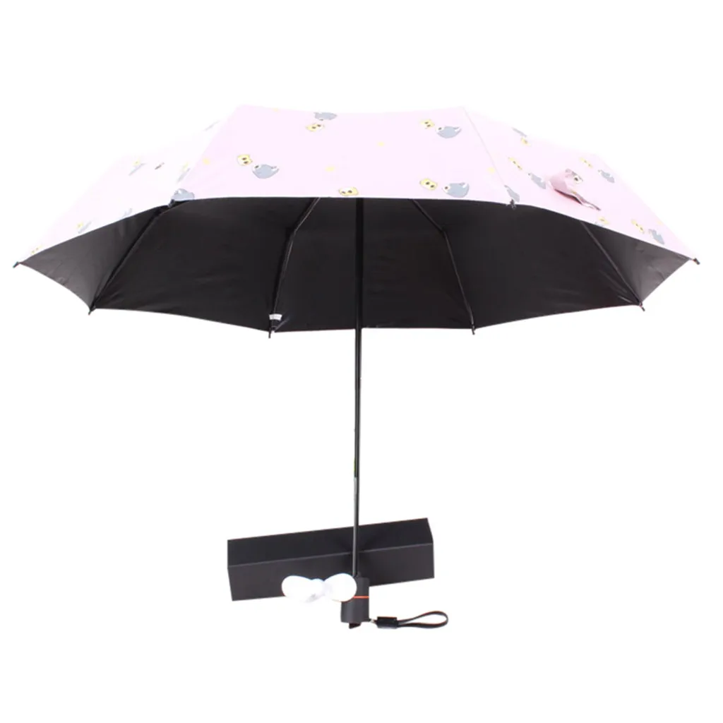 Charging Umbrella Fan Folding 2000 MAh To Send Waterproof Portable Travel Fashion Women Gift parasol | Дом и сад