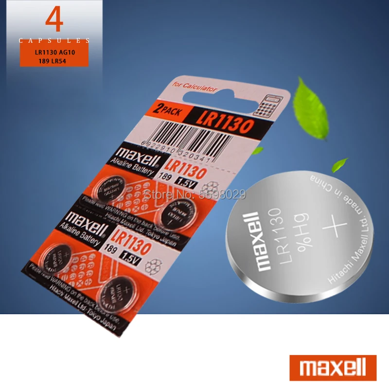 4 шт 1 5 V для батарея таблеточного типа Maxell AG10 389 LR54 SR54 SR1130W 189 SB BU L1130 1130 LR1130