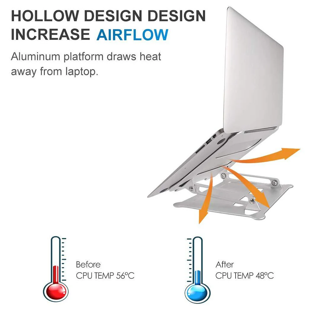 

Laptop Notebook Stand Holder Adjustable Aluminum Stand Riser Portable Light Weight for Home Office Travel DQ-Drop