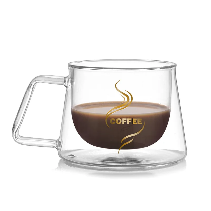

Double Coffee Mugs Handle Mugs Drinking Insulation Double Wall Glass Tea Cup Creative Heat Resistant Drinkware Milk Cups