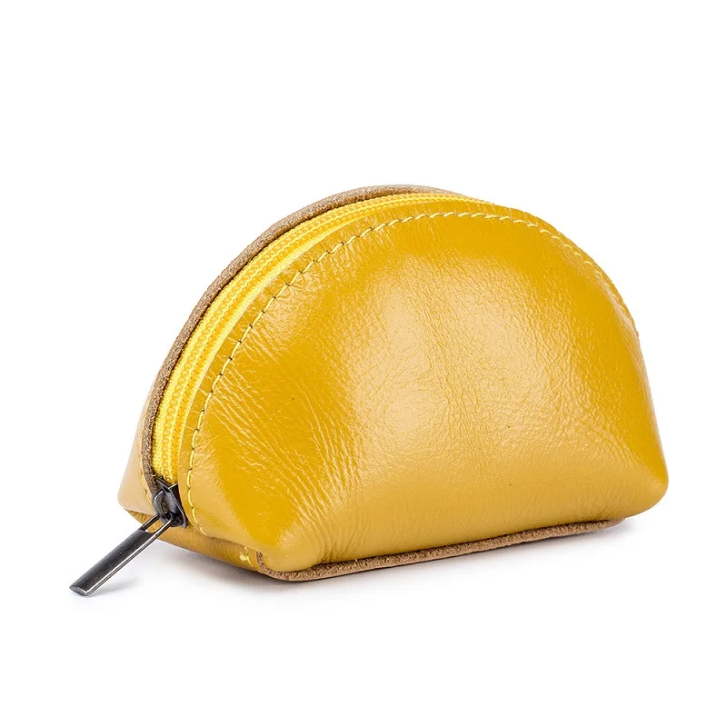 

Women's Wallet Coin Purse Oil Wax Leather Storage Bags Men's Earphone Pocket Creative Mini Money Bag Candy Color Purse Key Case