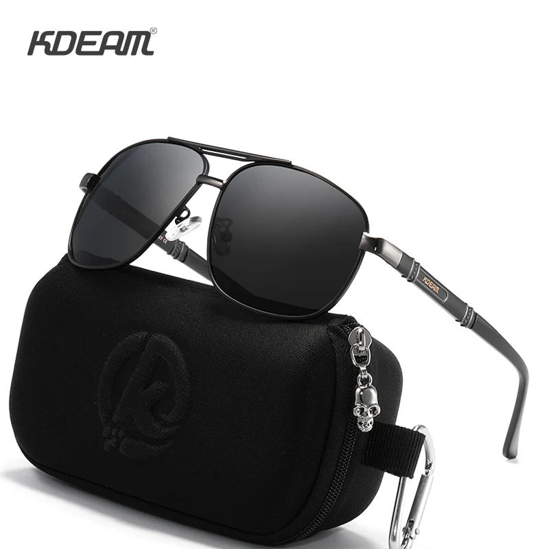 

KDEAM Luxury Aluminum And Magnesium Men's Sunglasses Square Polarized Glasses Outdoor Goggles UV400 Customized Your Own Logo