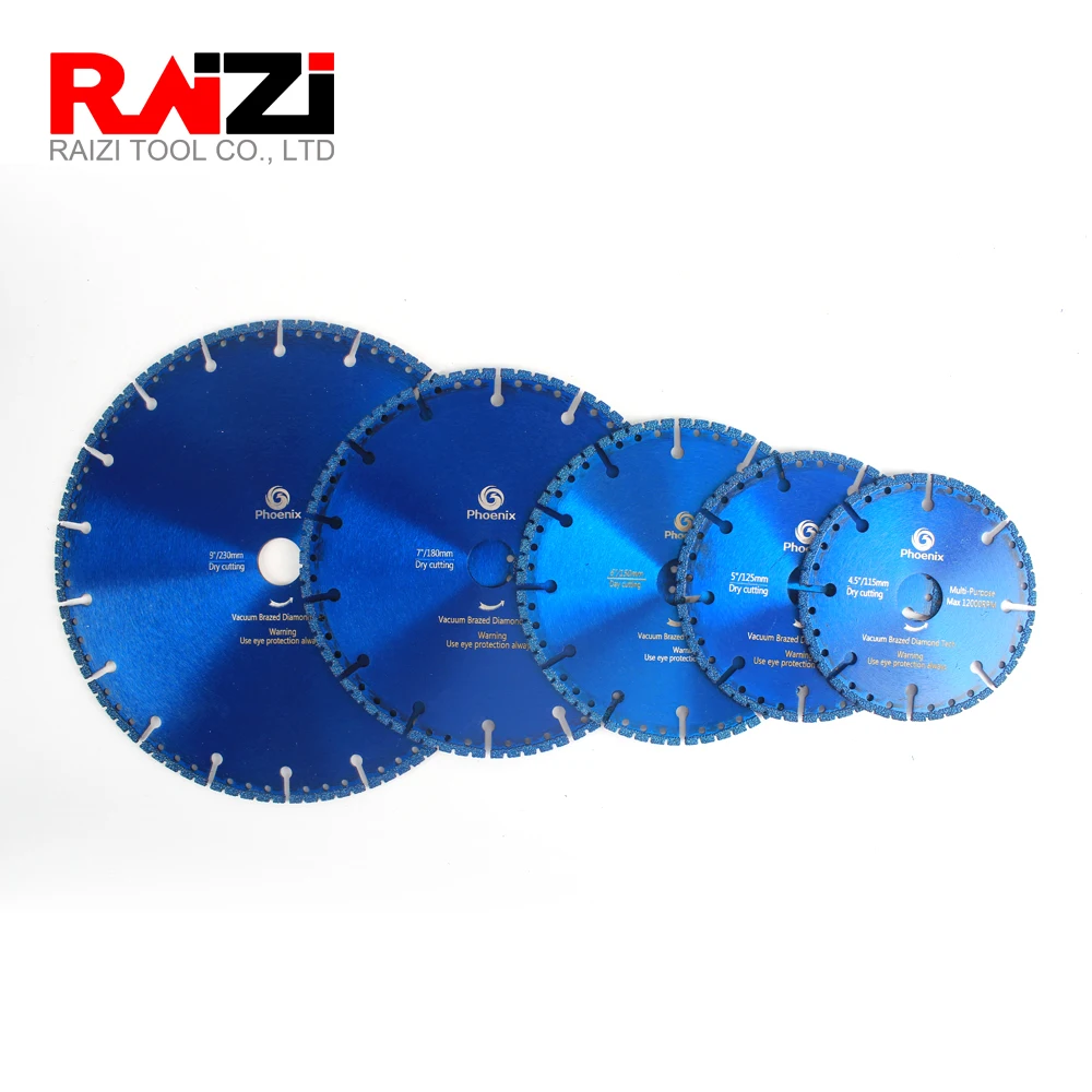 

Raizi 4.5-9 inch diamond saw blade Multi purpose cutting disc for concrete brick stone aluminum steel PVC brazed cutting blade
