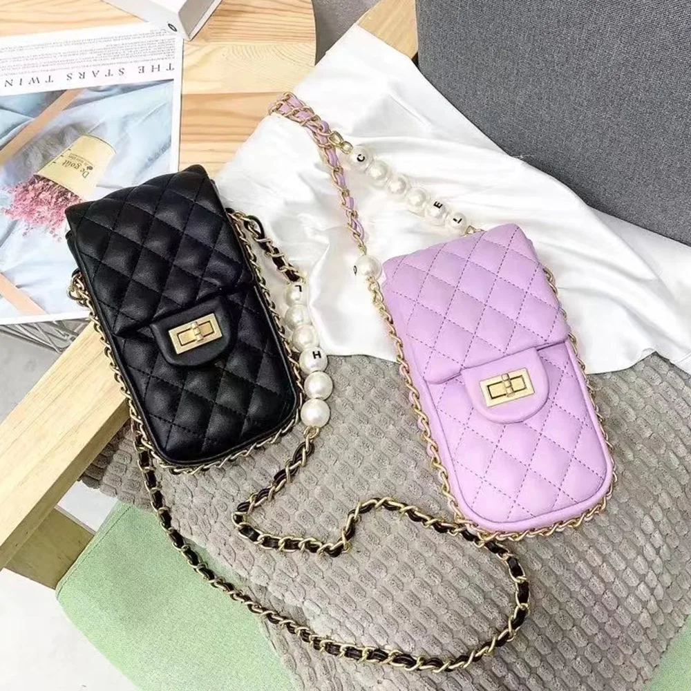 

Роскошная дизайнерская женская сумка-конверт через плечо, сумка для сотового телефона, новинка 2021, дизайнерский кошелек на цепочке, Прямая ...