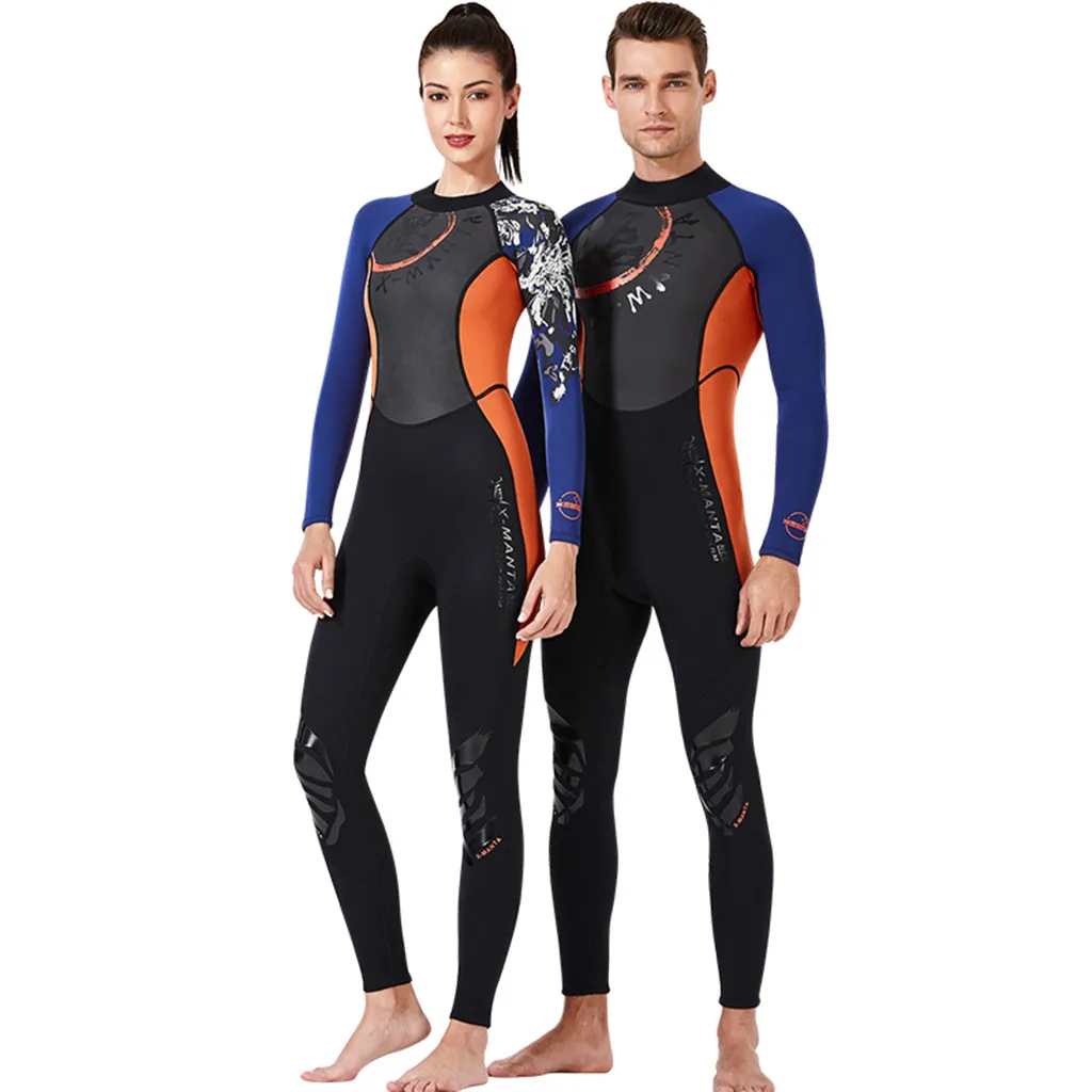 Мужской цельнокроеный неопреновый костюм для дайвинга 3 мм гидрокостюм с длинным