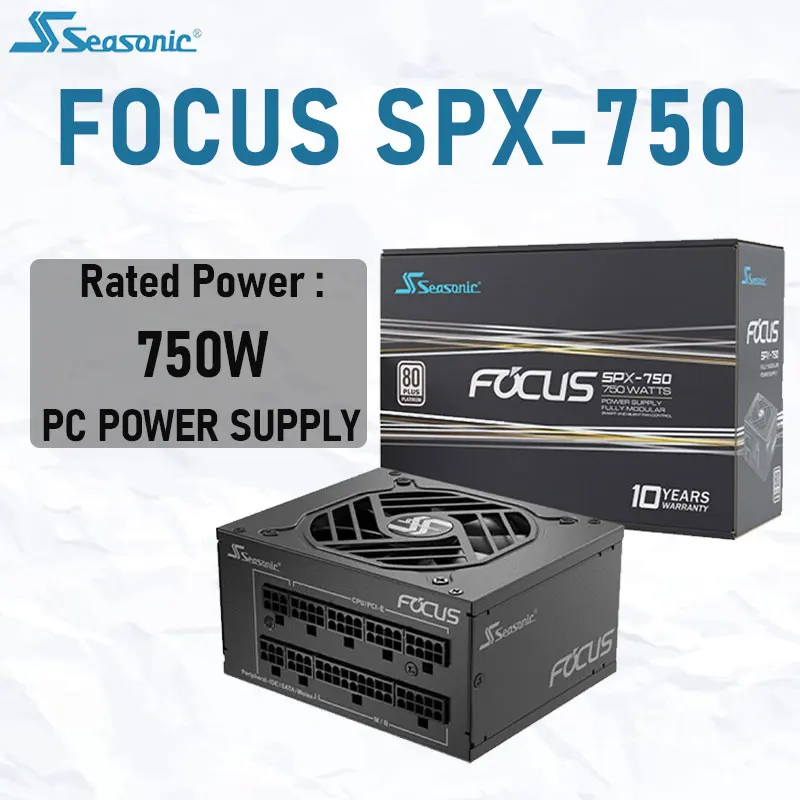 

Seasonic FOCUS SPX-750 Power Supply Rated 750W 100-240V PFC 92mm Gaming PC Power Supply For Intel AMD ITX ATX Computer Power