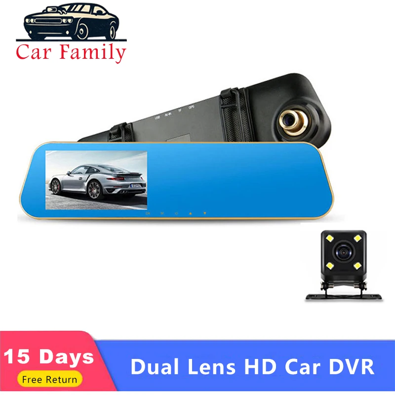 Видеорегистратор Full HD 4 3 P 1080 дюйма с двумя объективами|Видеорегистраторы| |