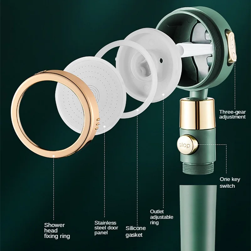 3 modes adjustable hand held shower head with filter pressurization water saving function magic water column bathroom faucet set free global shipping