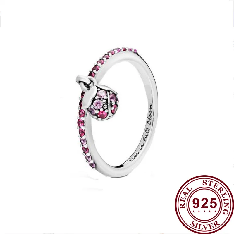

Original 925 кольцо Silver Pan Ring Endless Peach Blossom Pan Rings For Women Wedding Party Gift Fashion Jewelry