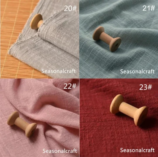 Однотонная льняная ткань тонкая бамбуковая текстура однотонная для весны и лета