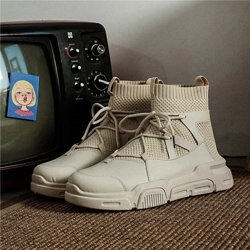 Модные повседневные мужские носки с высоким берцем прогулочная обувь Мужская