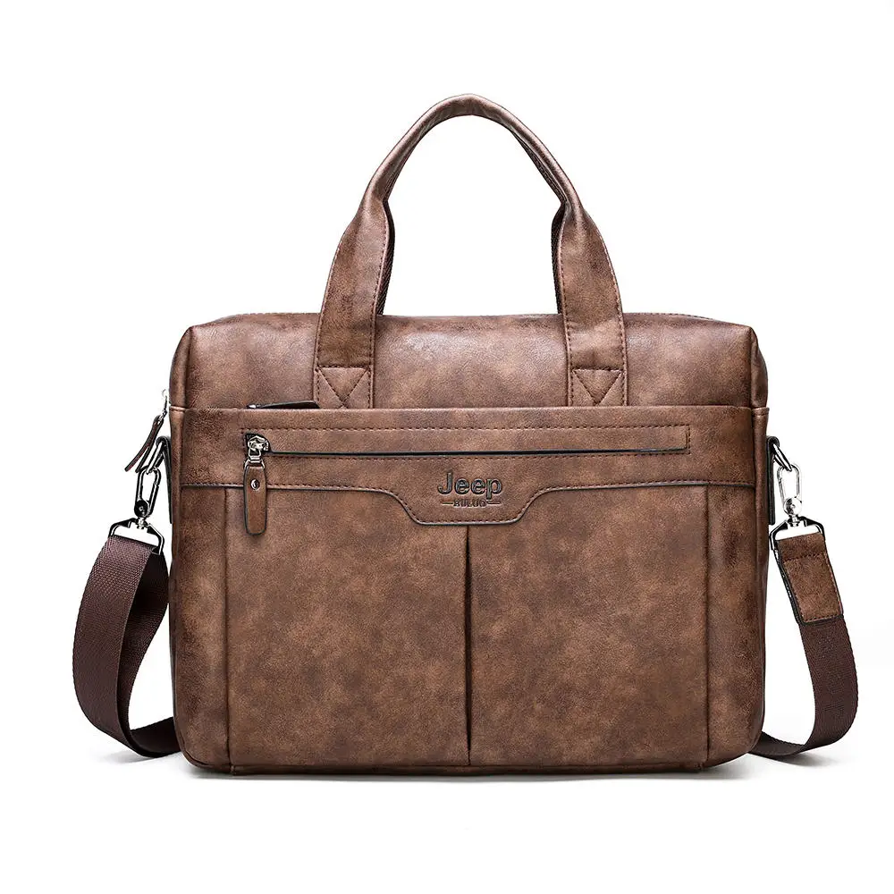 Only Bag-Brown JEEP BULUO, высокое качество, дорожная сумка для мужчин, деловой портфель, сумка, спилок, кожа, 14 дюймов, сумки для ноутбука, Новые поступления - Цвет: Only Bag-Brown