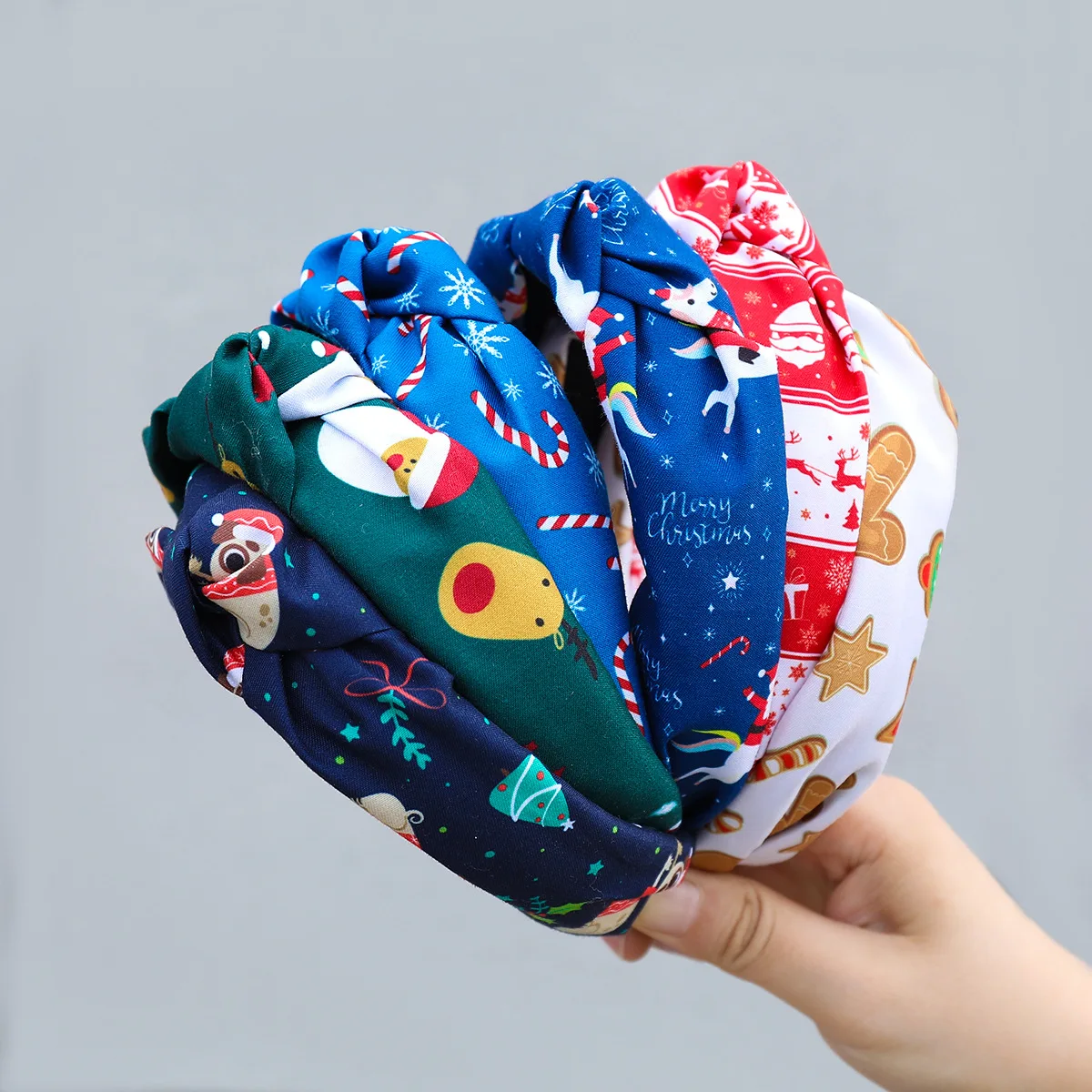 

Fashionable Knitted Fabric Santa Claus Christmas Tree Headband Women's Popular Face Wash Headband Christmas Party Accessories