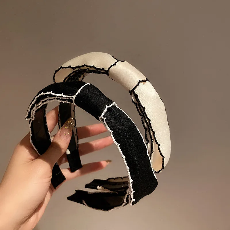 

Beautiful black New big bow bezel Headwear Women Headband Girls Vintage bow Hair Bands wide Hairband hoop for hair Accessories