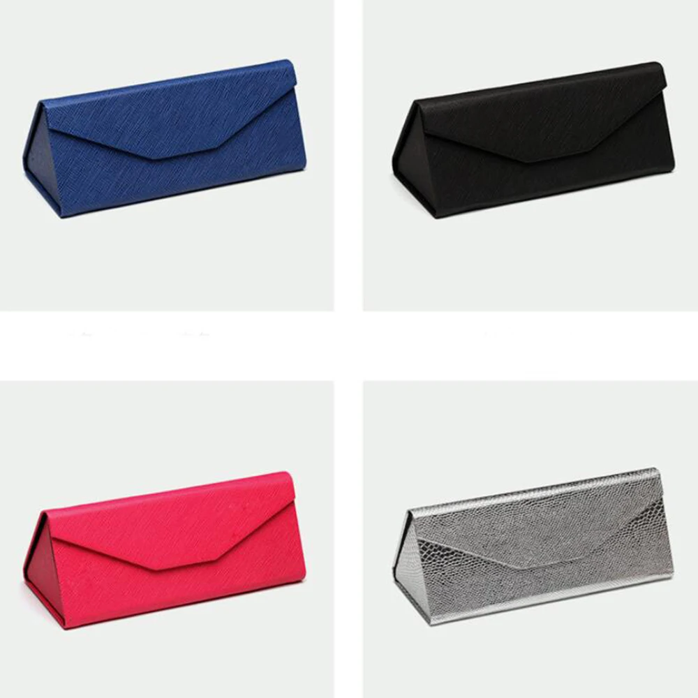 

PU Leather Handmade Glasses Myopia Case Fashion Folding Sunglasses Box Waterproof Protective Organizer Sunglass Case Hard Gifts