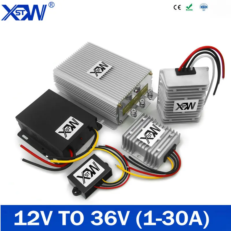 

XWST 12V to 36V DC to DC Converter Step Up Boost Power Converter 36V DC Stabilizer 1A 5A 10A 25A 30A Output Converter For LED