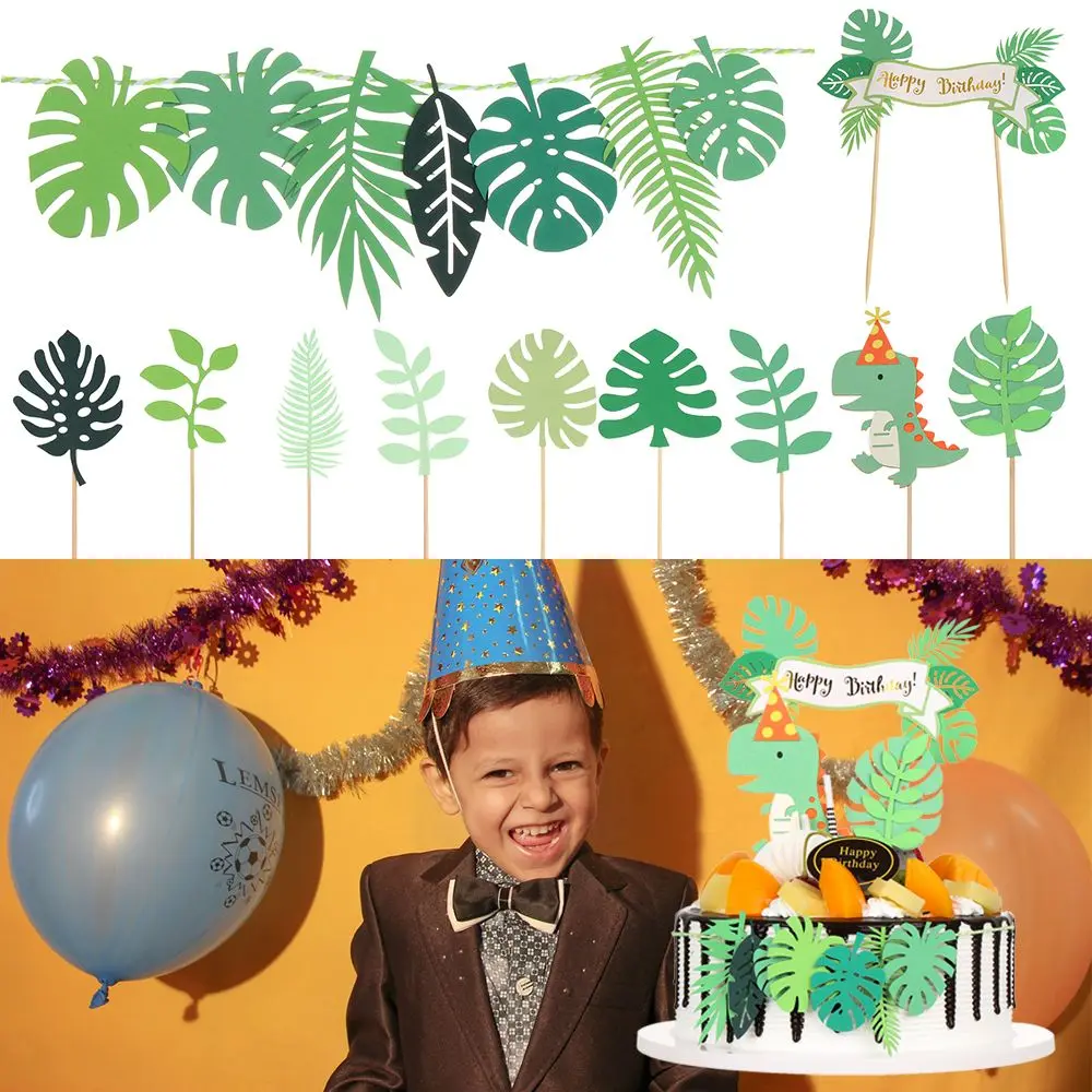 

Decoration Green Dinosaur Green Leaf Forest Theme Dinosaur Cake Toppers Cake Toppers Toppers Set Birthday Topper
