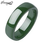 Оптовая продажа, керамическое зеленое гладкое кольцо, не выцветает, 6 мм, для женщин, ювелирные изделия, свадьба, помолвка, день рождения