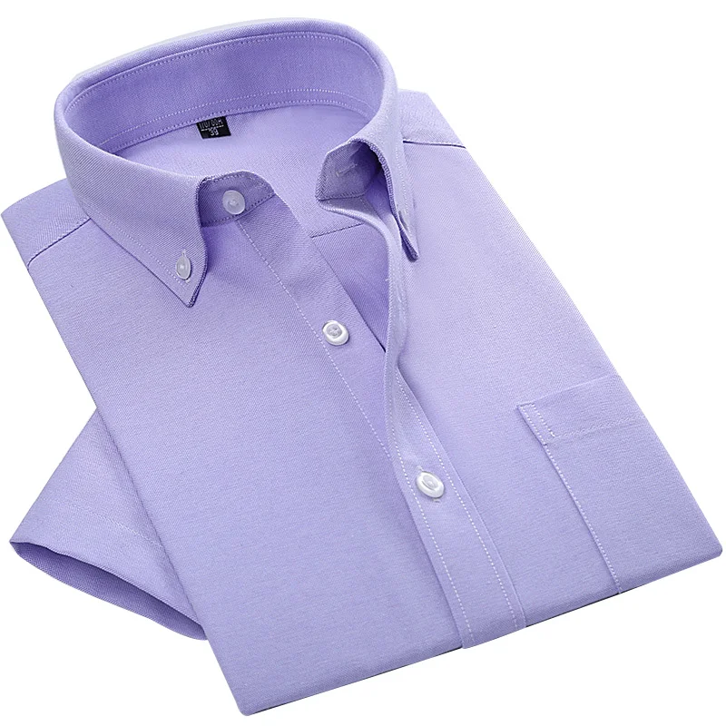 

Summer Shirt Dress Men Solid Business Wrinkle Resistant Mens Short Sleeve Shirts New Luxury Quality Formal Shirts EICHOS