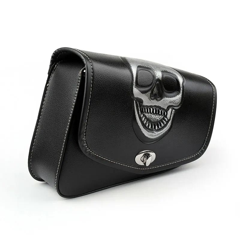 Мотоциклетные Кожаные чехлы с рисунком черепа черные для Sportster XL883/1200 T1