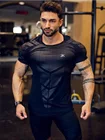 Мужская одежда для фитнеса, Спортивная футболка, высокоэластичные тренировочные быстросохнущие футболки с коротким рукавом для спортзала, фитнеса, футболка с коротким рукавом