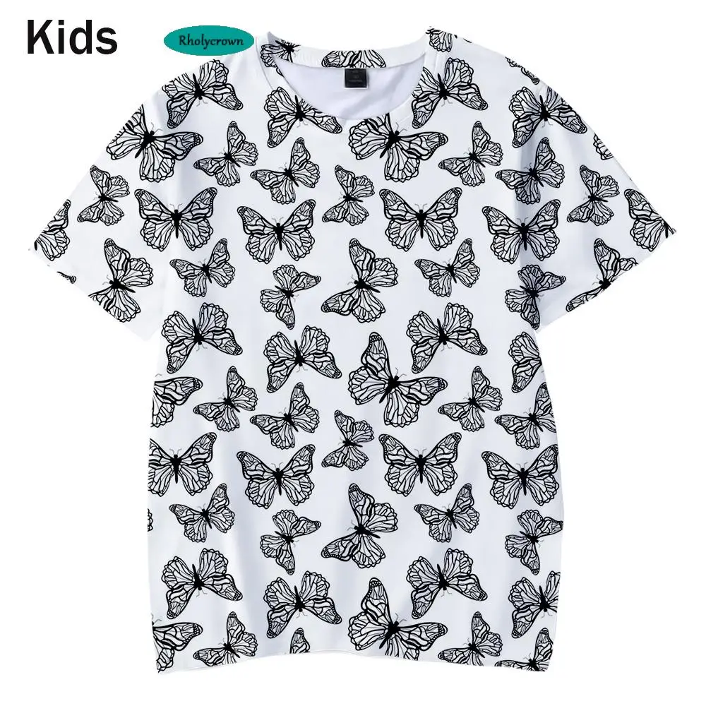 

3D printing butterflies children's fashion t-shirt customization boys and girls trend hip-hop comfortable t-shirt short sleeves