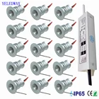 Встраиваемый Точечный светильник, миниатюрный потолочный светильник белого, черного, серебристого цветов, 1 Вт, 12 В, IP65, для помещений, кабинета, уличный Точечный светильник с Драйвером