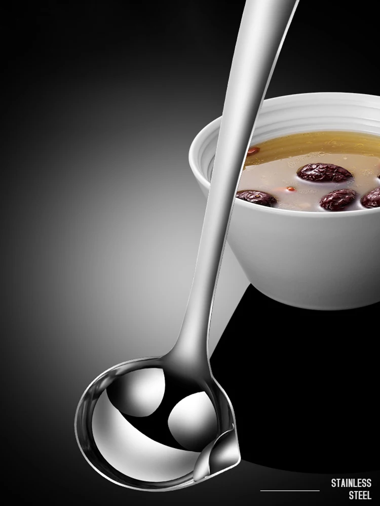 

Premium Soup Ladle Oil Separator Stainless Steel Soup Spoon Ladle Soup Spoon Kids Ice Cream Dessert Spoon Kitchen Dinner Tablewa