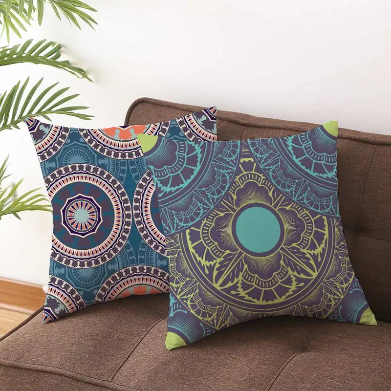 Чехол для подушки с мандалой индийская мандала полиэстеровый чехол диванной