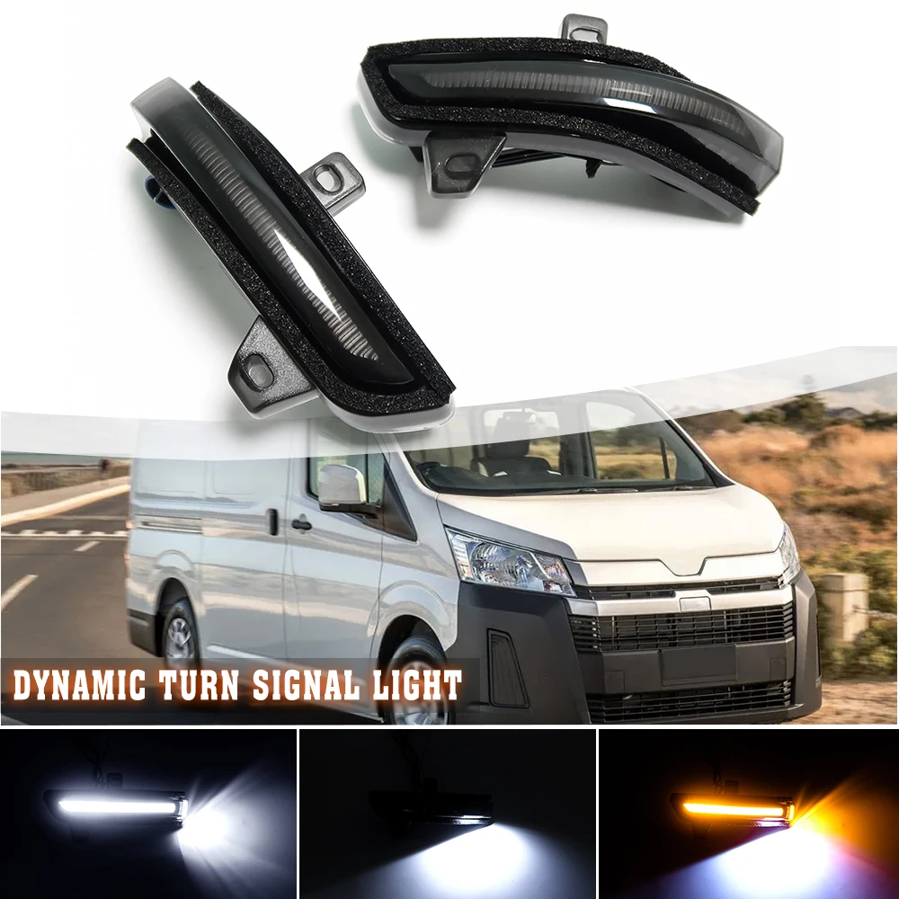 

2pcs For Toyota HiAce H300 GranAce Commuter Majesty Granvia Quantum 2020 2021 Car Side Mirror Light LED Dynamic Turn Signal Lamp