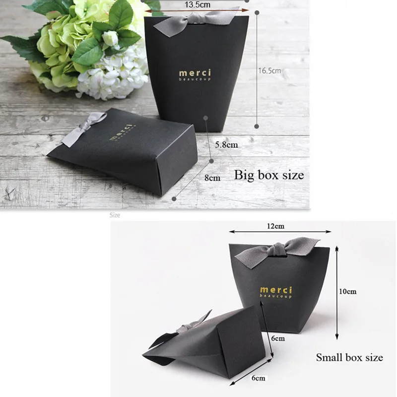 Подарочный пакет для конфет французский спасибо Merci вечерние свадебные