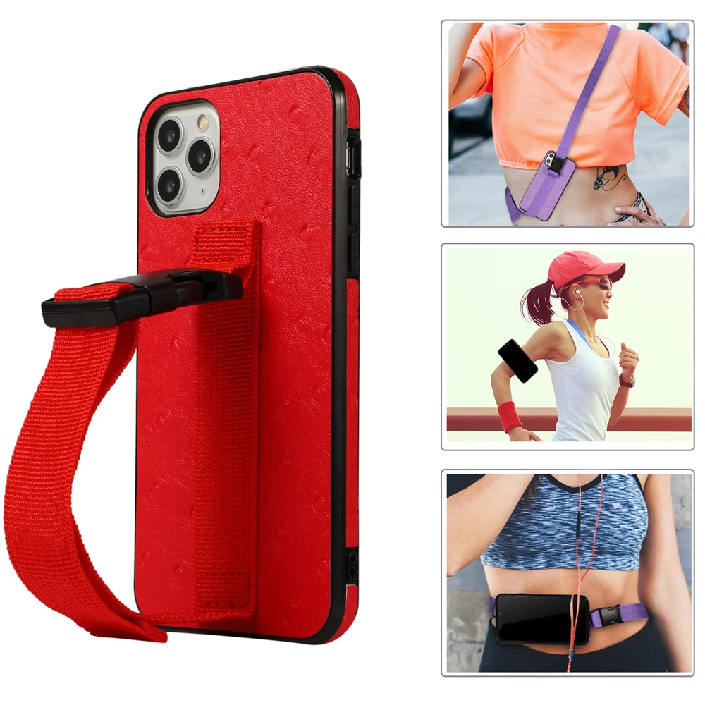 

Чехол для iPhone 12 Pro Max, спортивный, с ремешком на руку, ожерелье, ремешок на запястье, силиконовый чехол для iPhone 11, 7, 8 Plus, 12 Mini, X, Xs, Xr