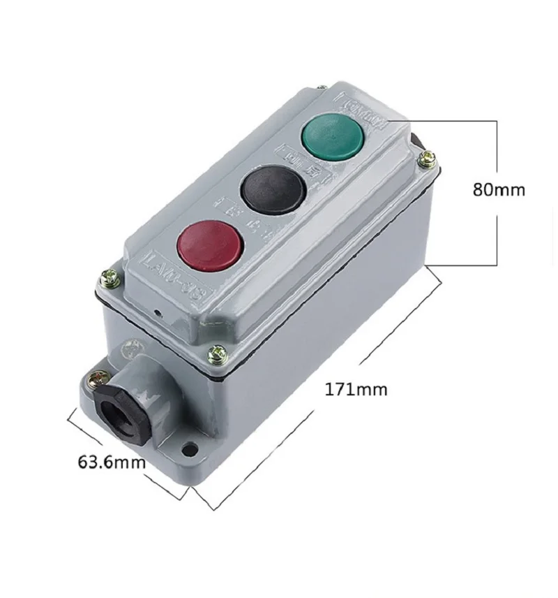 Waterproof and dustproof explosion-proof aluminum shell button switch box control button