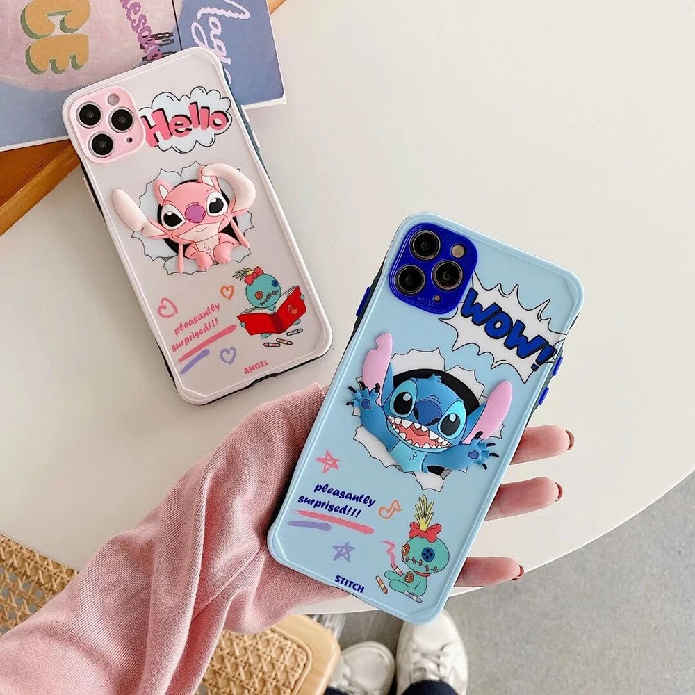 

Lilo Stitch Disney Phone Case For iPhone 12 Case for Girls Women Cute Anime Case for iPhone 11 12 Pro Max 7 8 Plus X XS XR Cover