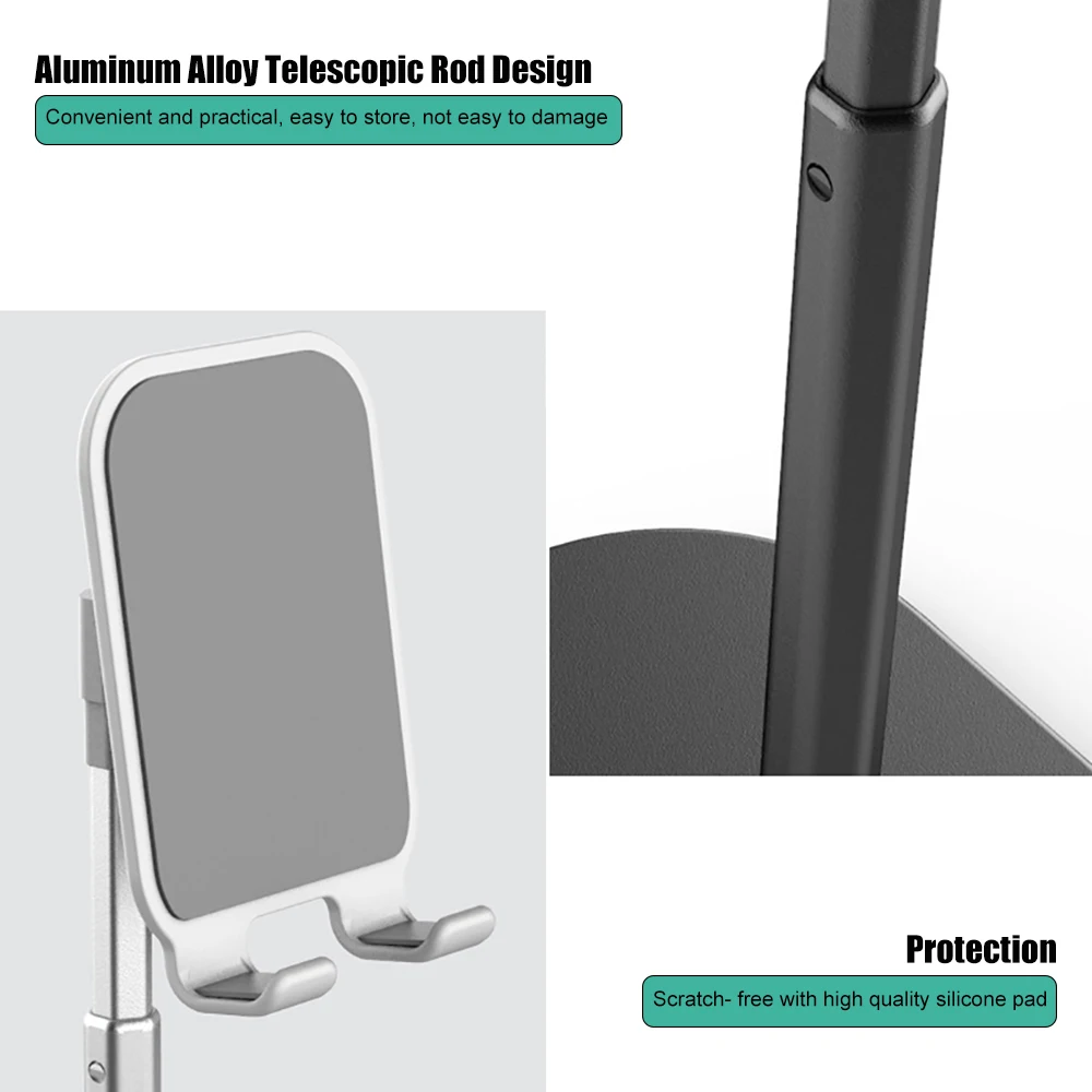 

Portable Mobile Phone Holder Stand Aviation Alloy Smartphone Holder Desk for iPhone Xiaomi Huawei Tablet Cell Phone Stand Holder
