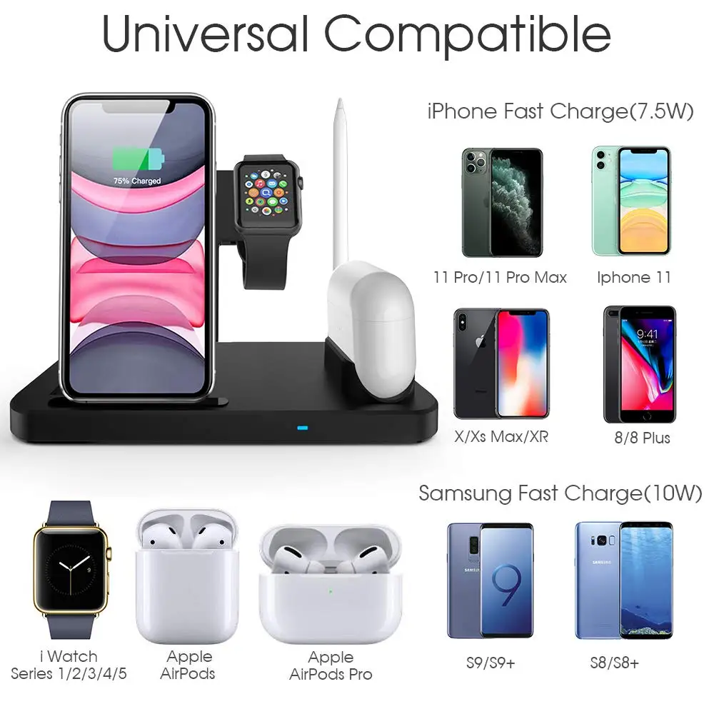 Беспроводное зарядное устройство FDGAO 10 Вт Qi для iPhone 12 11 X XS XR 8 док станция быстрой