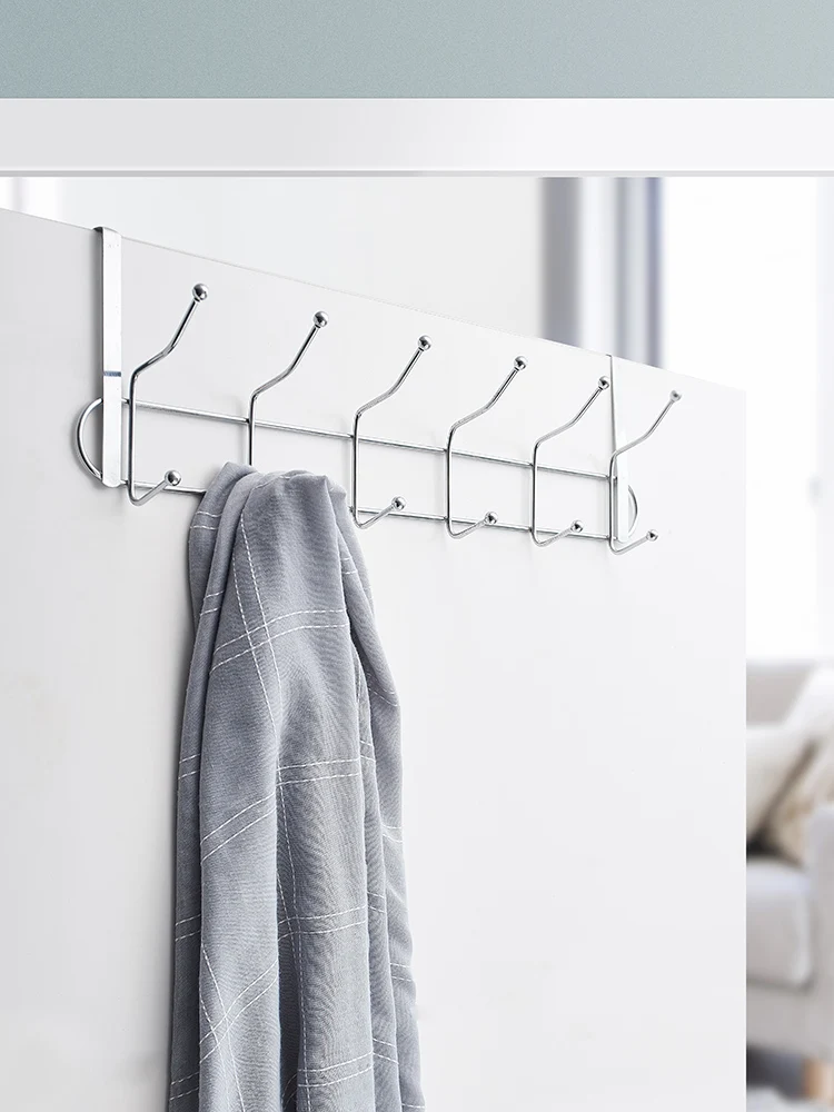 

Nordic Creative Hanger on the Door Wall Hanging Bedroom Entry Door Rear Wall Key Coat and Cap Storage Hook Punch-Free 6 Hooks