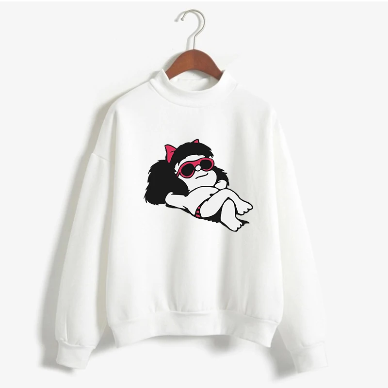 

2022 Women Pullover Cartoon PAZ Mafalda Aesthetics Printed Female Graphic Sweatshirt Harajuku Funny Tops Female Street Clothing