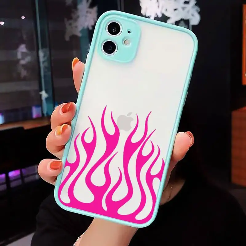 

Red Flames Fitted fashion art pattern Phone Cases matte transparent For iphone 7 8 11 12 plus mini x xs xr pro max cover