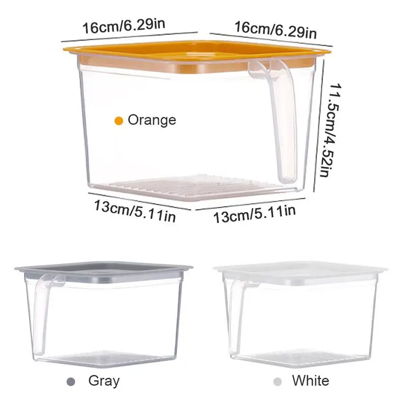 Органайзер для холодильника контейнер хранения продуктов с крышкой ручка свежая