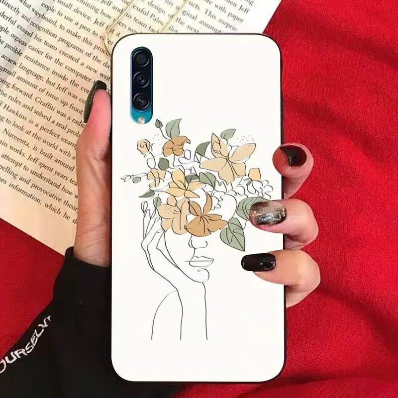 

Abstract Face Art Line Phone Case for Samsung A51 01 50 71 21S 70 31 40 30 10 20 S E 11 91 A7 A8 2018