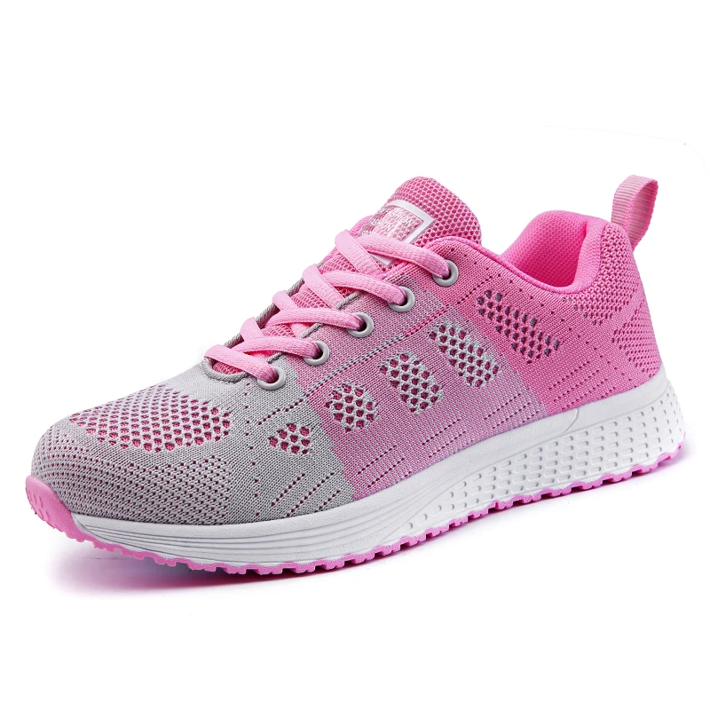 

Women Casual Shoes Fashion Breathable Walking Mesh Lace Up Flat Shoes Sneakers Women 2019 Tenis Feminino White Vulcanized Shoes