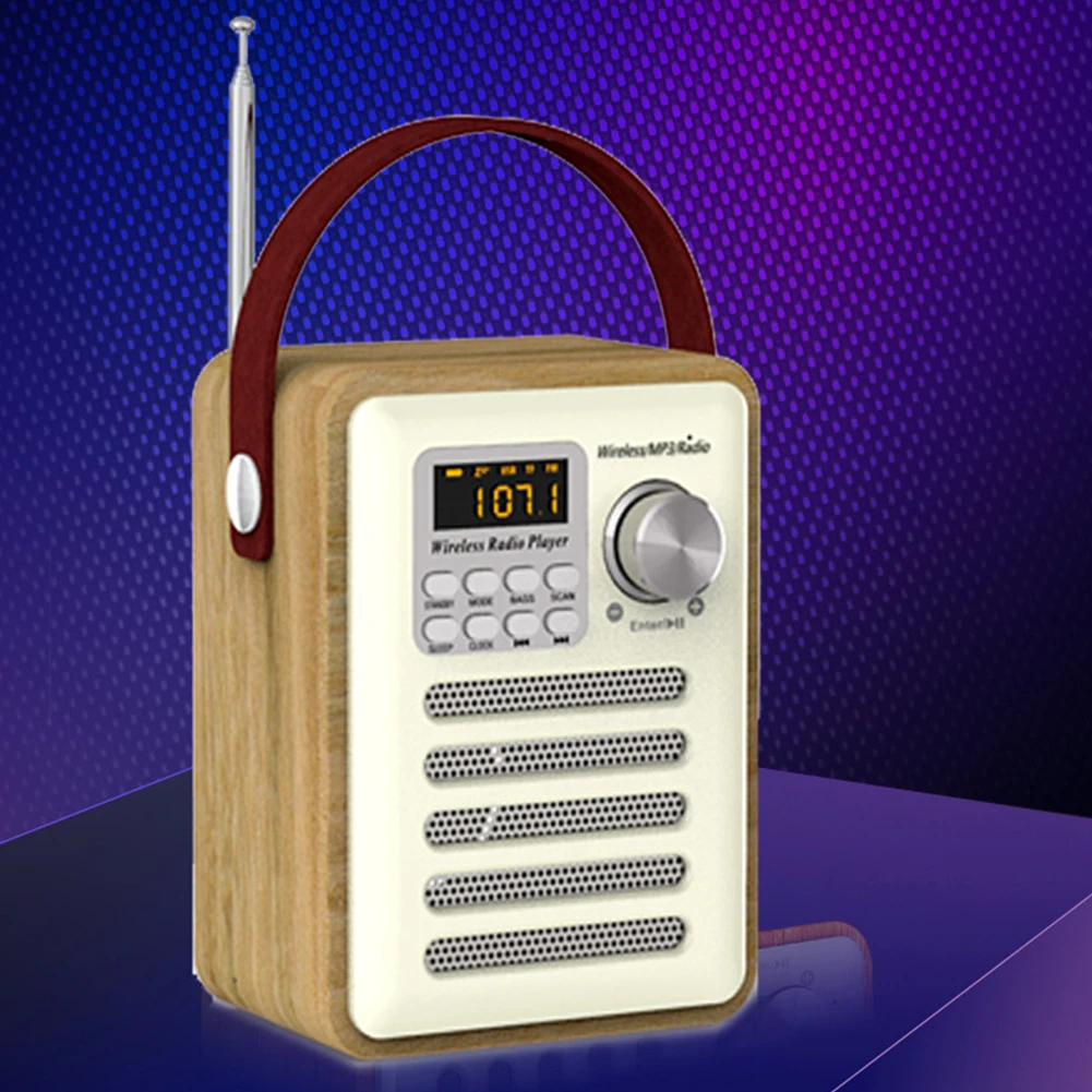 Aux Многофункциональный FM TF слот для карты деревянные часы DAB MP3 плеер динамик
